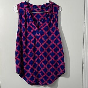 41 Hawthorn Sleeveless Top - Navy and Coral